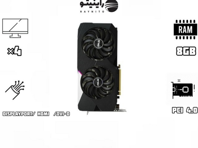 کارت گرافیک استوک ایسوس مدل  RTX3060TI DUAL O8G