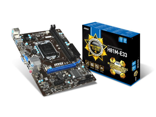 مادربرد استوک H81M-E33 برند Msi