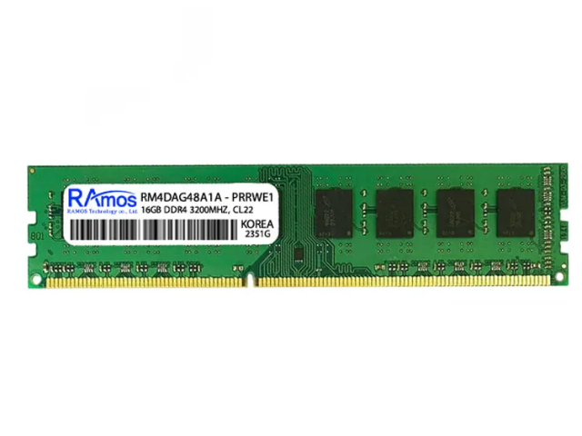 رم دسکتاپ DDR4 دوکاناله 3200 مگاهرتز CL22 راموس  ظرفیت 16گیگابایت 8*2 - RAMOS 16GB DDR4 3200Mhz CL22   (استوک)
