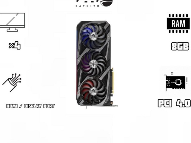 کارت گرافیک استوک Geforce RTX 3060 Ti Asus Rog 8GB OC