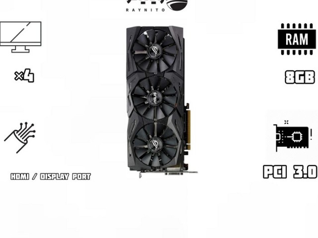 کارت گرافیک استوک ASUS ROG-STRIX-RX580-O8G-GAMINGOC Edition GDDR5 3Fan با ظرفیت 8 گیگابایت