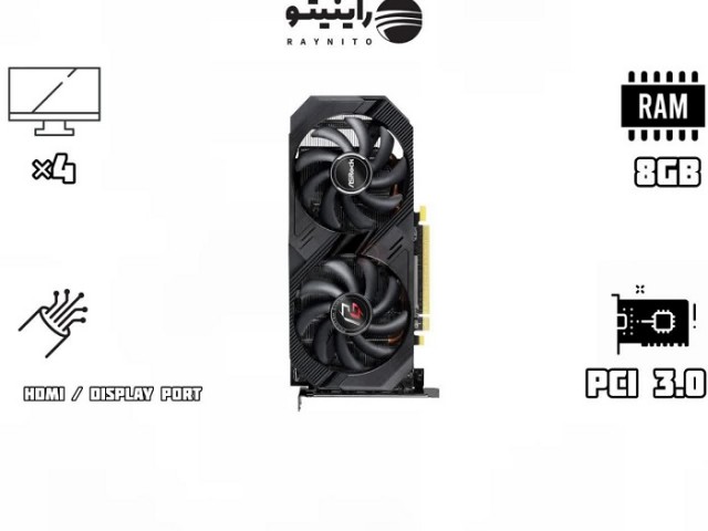 کارت گرافیک استوک AMD Phantom Gaming X Radeon  RX590 8G OC Asrock GME با ظرفیت 8 گیگابایت
