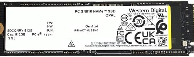 حافظه SSD  اس اس دی  HDD Western Digital SSD 512GB PC SN810 SDCQNRY-512GB با ظرفیت 512 گیگابایت (استوک)