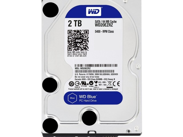 حافظه Western Digital 2TB WD Blue SATA 6 Gb/s, 256 MB Cache, 3.5 با ظرفیت  2 ترابایت (استوک)