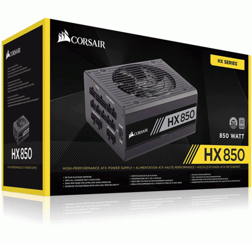 منبع تغذیه آکبند Corsair HX850 850W Full Modular 80 Plus Platinum  وات 850