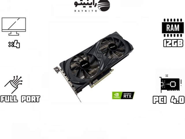 کارت گرافیک استوک PNY GeForce RTX 3060 12GB UPRISING Dual