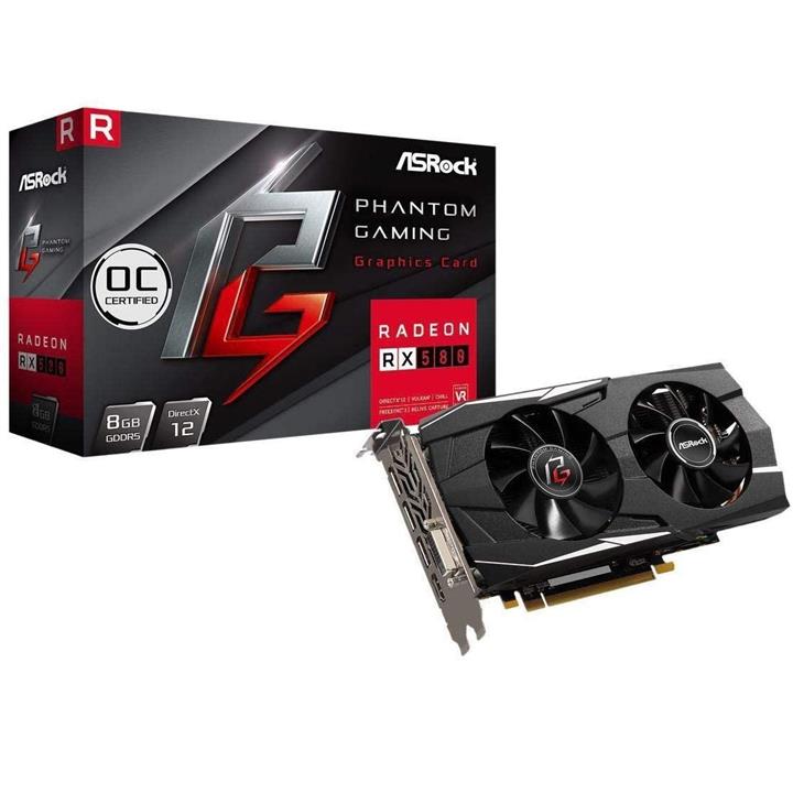 کارت گرافیک Asrock Phantom RX580 Gaming X Radeon 8G OC