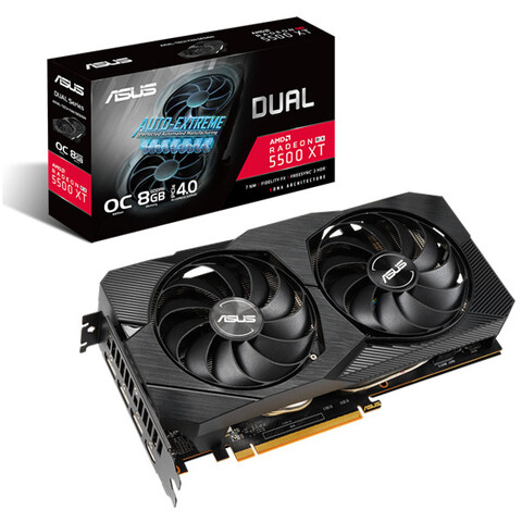 کارت گرافیک استوک ایسوس مدل ASUS Dual RX 5500 Xt O8G EVO
