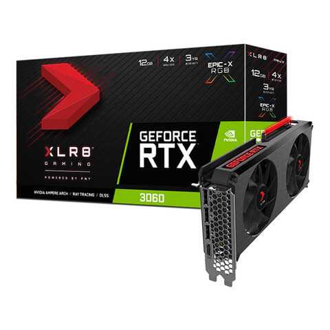 کارت گرافیک پی ان وای مدل GeForce RTX 3060 12GB XLR8 Gaming REVEL EPIC X RGB