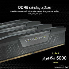 رم دسکتاپ DDR5 دو کاناله 5600 مگاهرتز CL40 کورسیر مدل VENGEANCE ظرفیت 64 گیگابایت