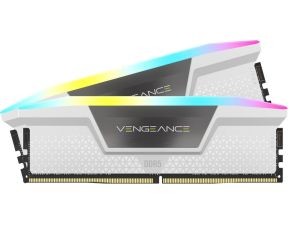 رم دسکتاپ DDR5 دو کاناله 6000 مگاهرتز CL30 Corsair DDR5 Vengeance RGB 2x16GB 6000  White ظرفیت 32 گیگابایت (استوک)