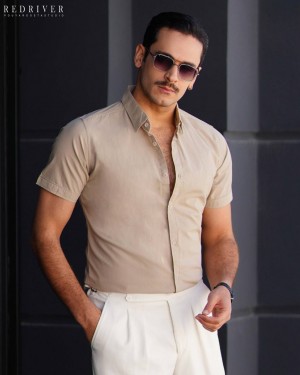 پیراهن پنبه لنین آستین کوتاه کد 1148