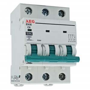 کلید مینیاتوری AEG آاگ سه فاز 6 آمپر تیپ C با قدرت قطع 4.5kA
