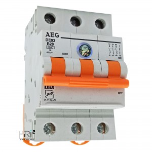 کلید مینیاتوری AEG آاگ سه فاز 20 آمپر تیپ B با قدرت قطع 6kA