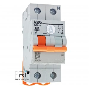 کلید مینیاتوری AEG آاگ تک فاز و نول 10 آمپر تیپ B با قدرت قطع 6KA