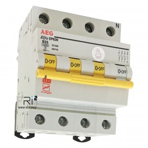 کلید مینیاتوری AEG آاگ سه فاز و نول 25 آمپر تیپ B با قدرت قطع 10KA