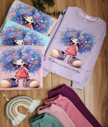 بلوز شلوار دختر مو گلی