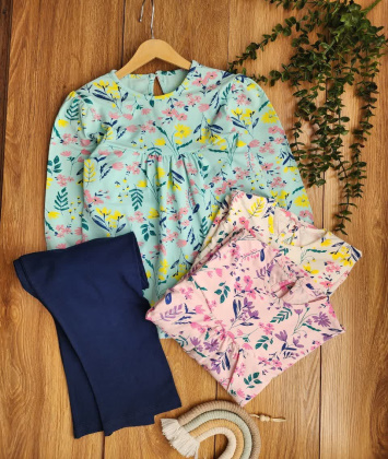 ست بلوز شلوار گلی