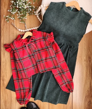 کت سارافون چارخونه سبز