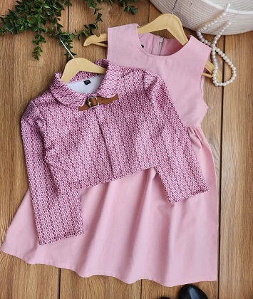 کت سارافون صورتی گلدار