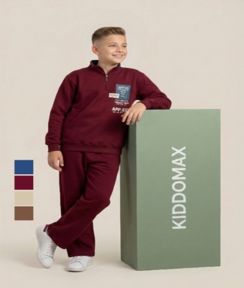 بلوز شلوار یقه نیم زیپ حروف لاتین