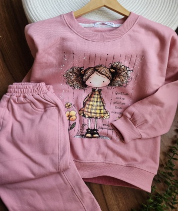 بلوز شلوار دخترک و گل