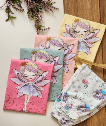 تیشرت و شلوار برمودا طرح فرشته