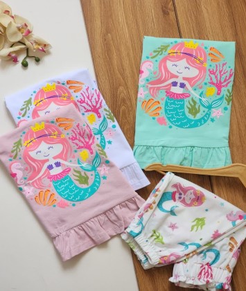 تیشرت شلوار برمودا طرح پری دریایی