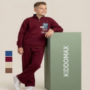 بلوز شلوار یقه نیم زیپ حروف لاتین