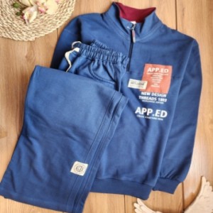 بلوز شلوار یقه نیم زیپ حروف لاتین