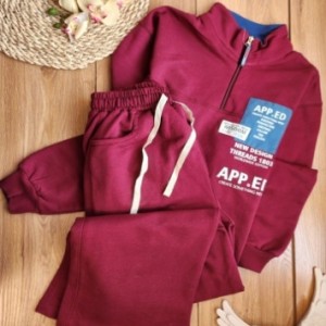 بلوز شلوار یقه نیم زیپ حروف لاتین