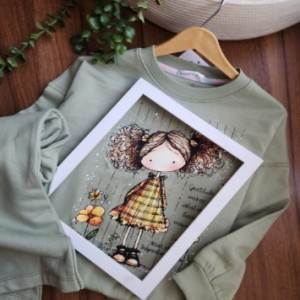 بلوز شلوار دخترک و گل