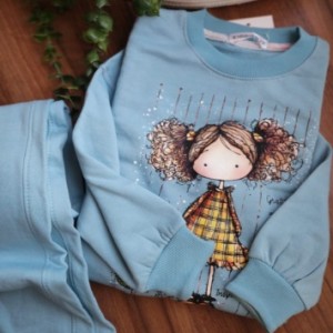 بلوز شلوار دخترک و گل