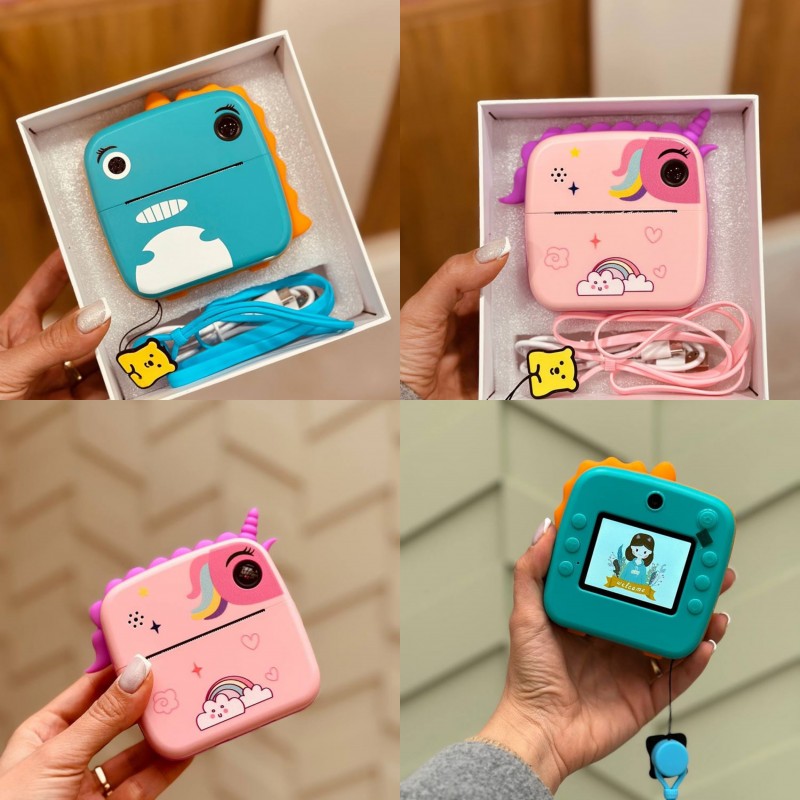 دوربین چاپ فوری کیفیت 50مگاپیکسل  طرح دایناسور و یونیکورن