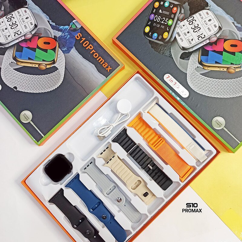 ساعت هوشمند S10 Pro Max با ۷ بند قابل تعویض و قابلیت‌های سلامتی و ورزشی