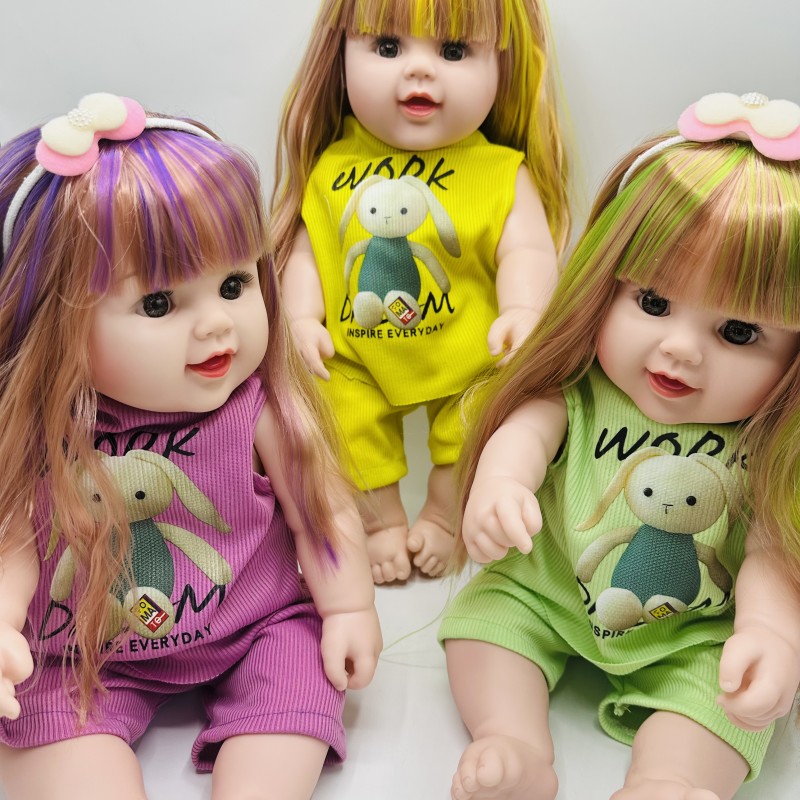 عروسک سیلیکونی دخترانه 50 سانتی‌متری با جزئیات واقعی و لباس شیک