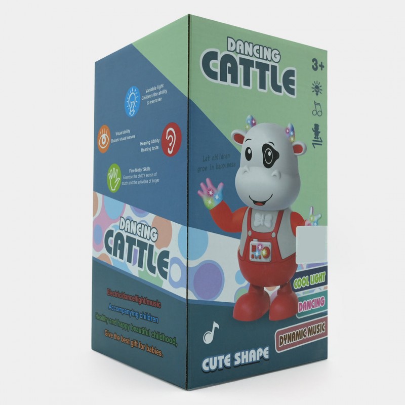 ربات گاو رقصنده با موسیقی و نورپردازی جذاب