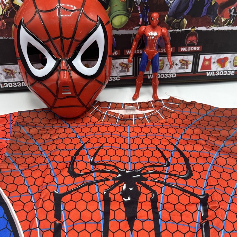 ست لباس و ماسک اسپایدرمن کودکان - شامل لباس، ماسک LED و فیگور اسپایدرمن