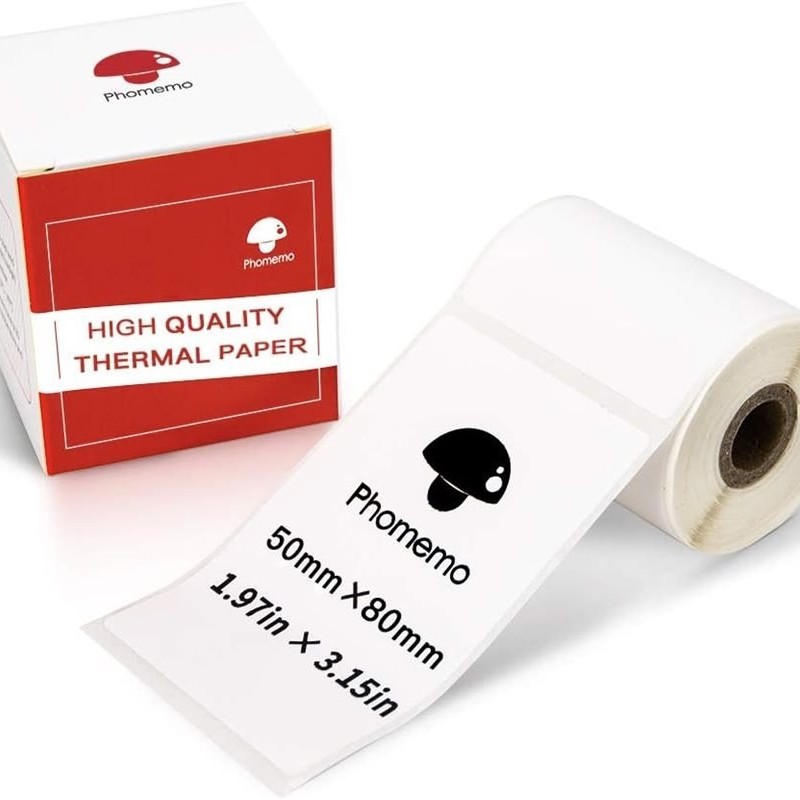 کاغذ و رول پرینتر لیبل زن حرارتی Phomemo (سایز 50*80)