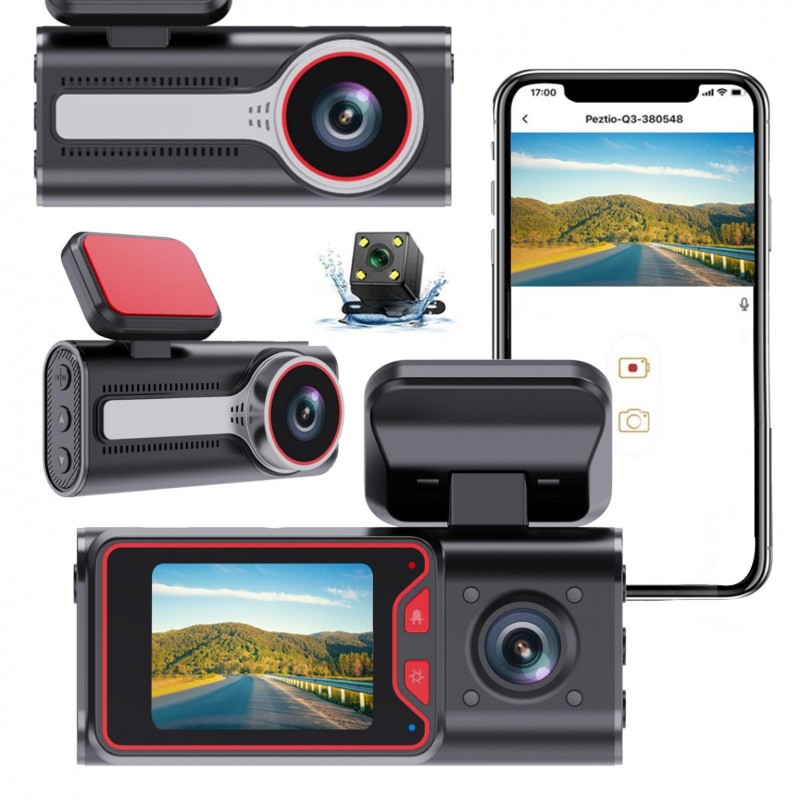 دوربین خودرو ۳ لنزه VIDEO CAR DVR  با کیفیت 1296p