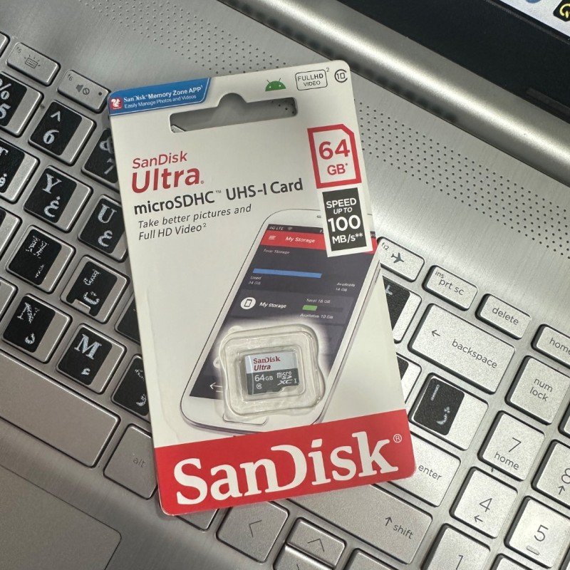 کارت حافظه 64GB microSDHC SanDisk Ultra UHS-I 100MB/s