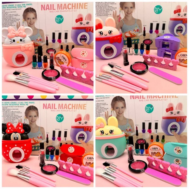 استمپر ناخن و ست آرایشی کودک  در 4 طرح دخترانه Nail stamper and cosmetic set