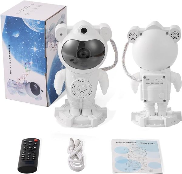 چراغ خواب کهکشانی طرح فضانورد اسپیکر دار و بلوتوثی و کنترل دار