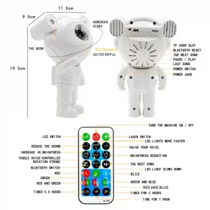 چراغ کهکشانی اسپیکر دار فضانورد |پروژکتور نوری فضانورد - تجربه کهکشان در خانهAstronaut Projector Light