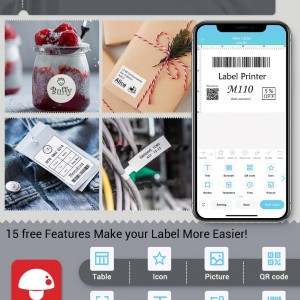 پرینتر لیبل زن حرارتی قابل حمل M110 با اتصال بلوتوث