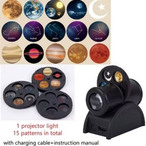 مینی پروژکتور کهکشان دیسک‌ خور شارژی با ۱۵ طرح نوری و مگنت چسبان