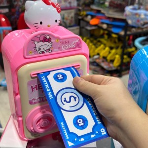 قلک موزیکال کودک مدل کیتی  Hello Kitty با مکش پول و دکمه‌های موزیکال