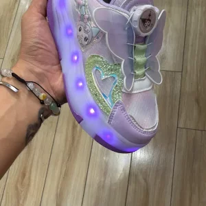 کفش اسکیتی کرومی بالدار چراغدار بچهگانه از سایز 28 تا37