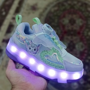 کفش اسکیتی کرومی بالدار چراغدار بچهگانه از سایز 28 تا37