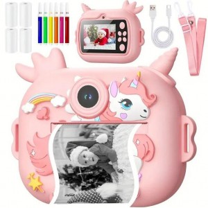 دوربین کودک طرح دایناسور و تکشاخ با چاپ عکس به همراه مموری 32 گیگ